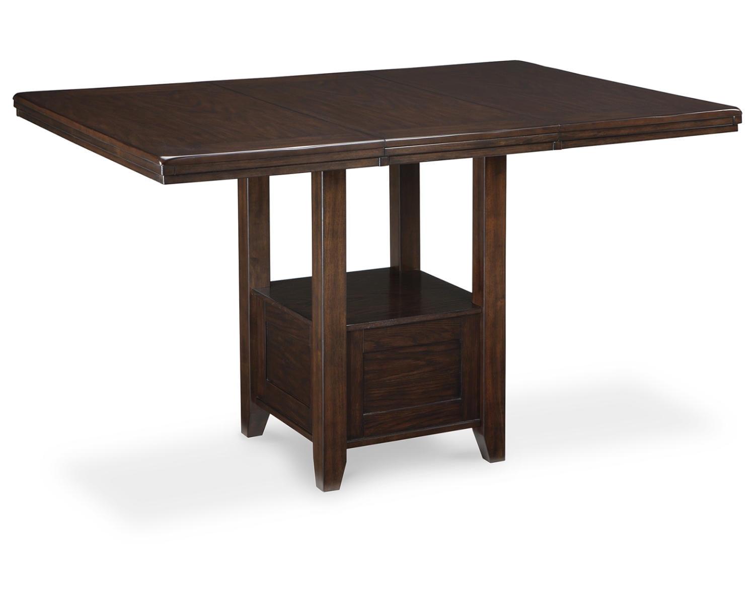 Haddigan Dark Brown Wood Extendable Counter Height Dining Table