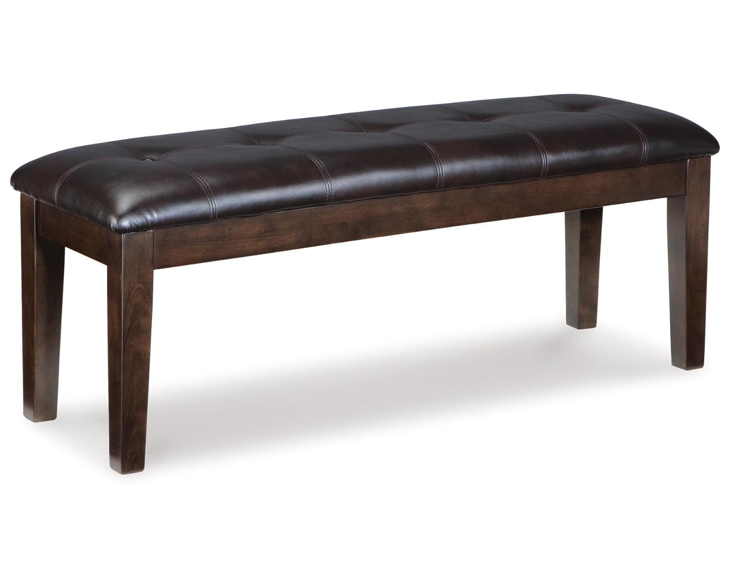 Haddigan Transitional 50" Dark Brown Tufted Faux Leather Bench