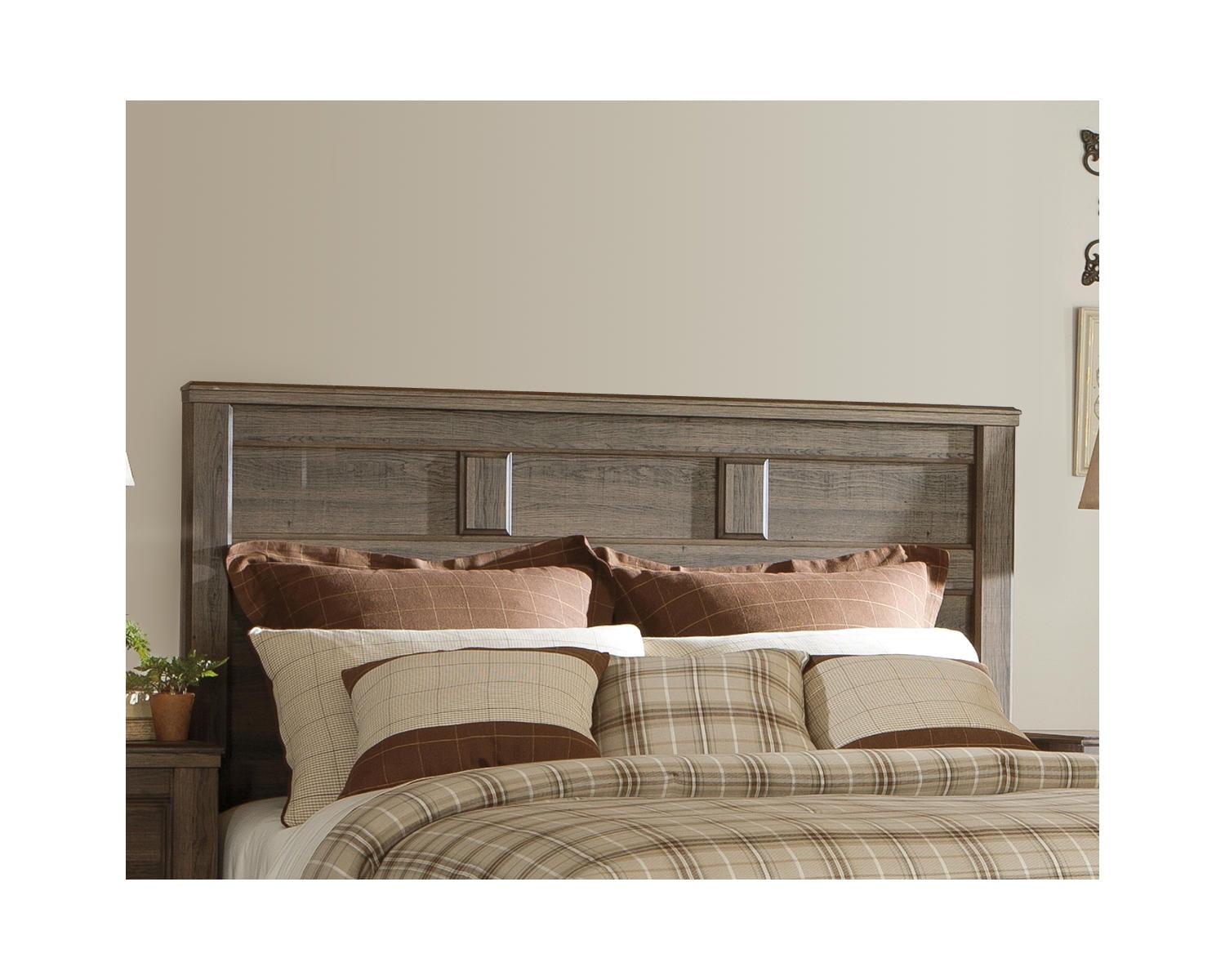 Juararo Dark Brown Queen Panel Wood Bed