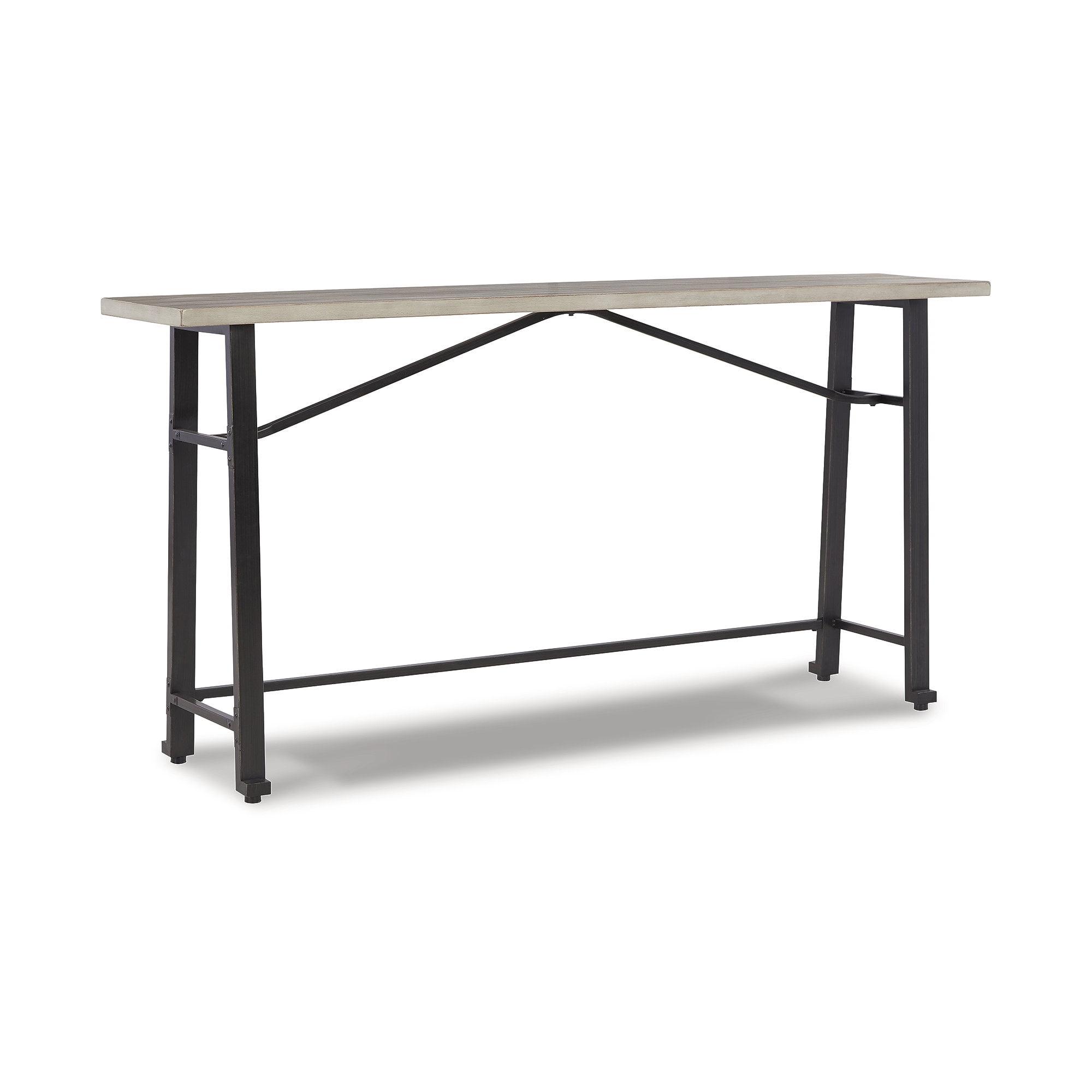 Beige and Black Wood Farmhouse Counter Height Table