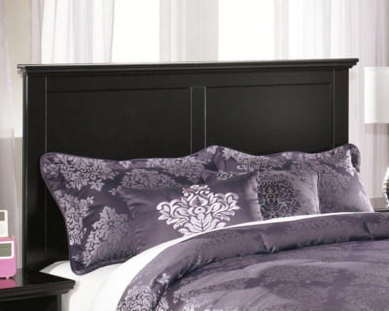 Black Full Panel Bed with Contemporary Wood Design