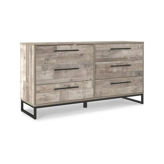 Signature Design by Ashley Casual Neilsville 6 Drawer Dresser, Whitewash