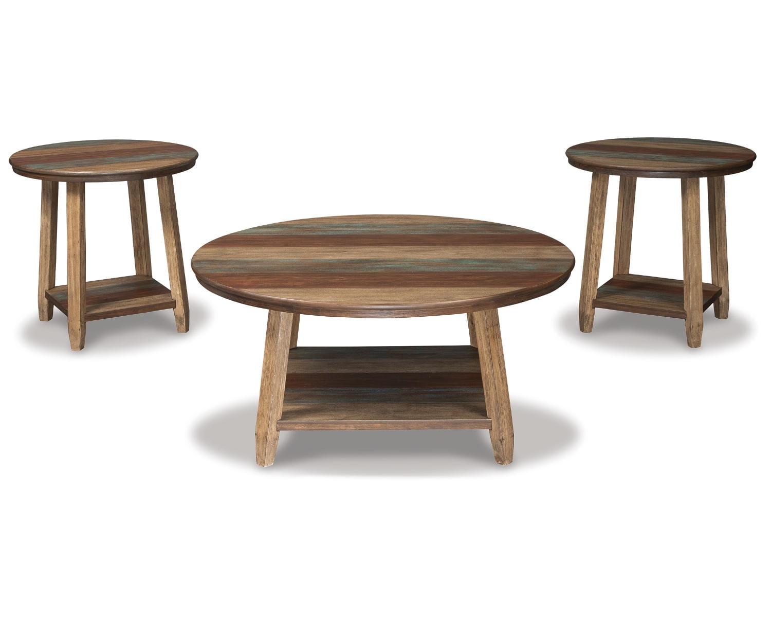 Raebecki 40" Brown Round Wooden Coffee Table