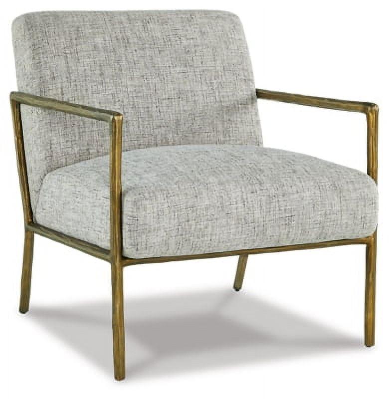 Transitional Ryandale Gold Metal Accent Chair in Sterling Beige