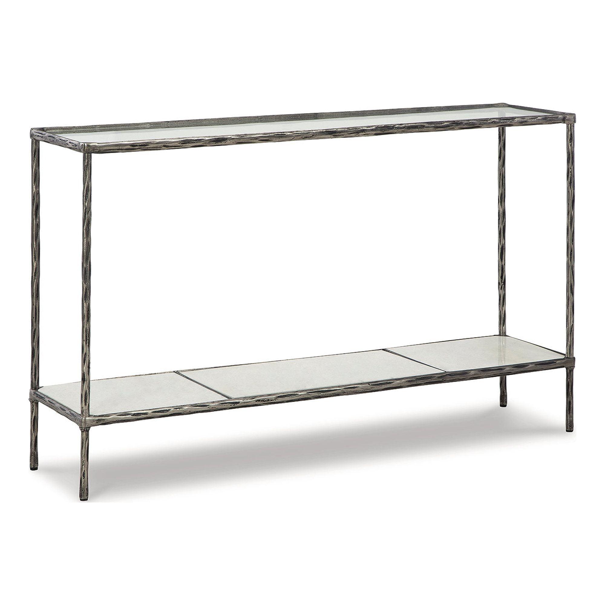 Signature Design by Ashley Casual Ryandale Console Sofa Table  Antique Pewter Finish