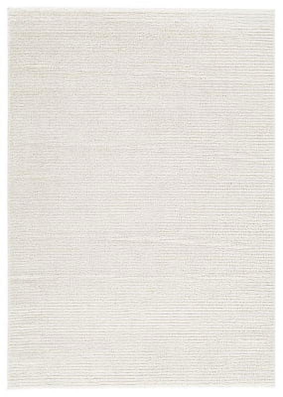 Sethmond Contemporary Ivory Striped Medium Synthetic Area Rug