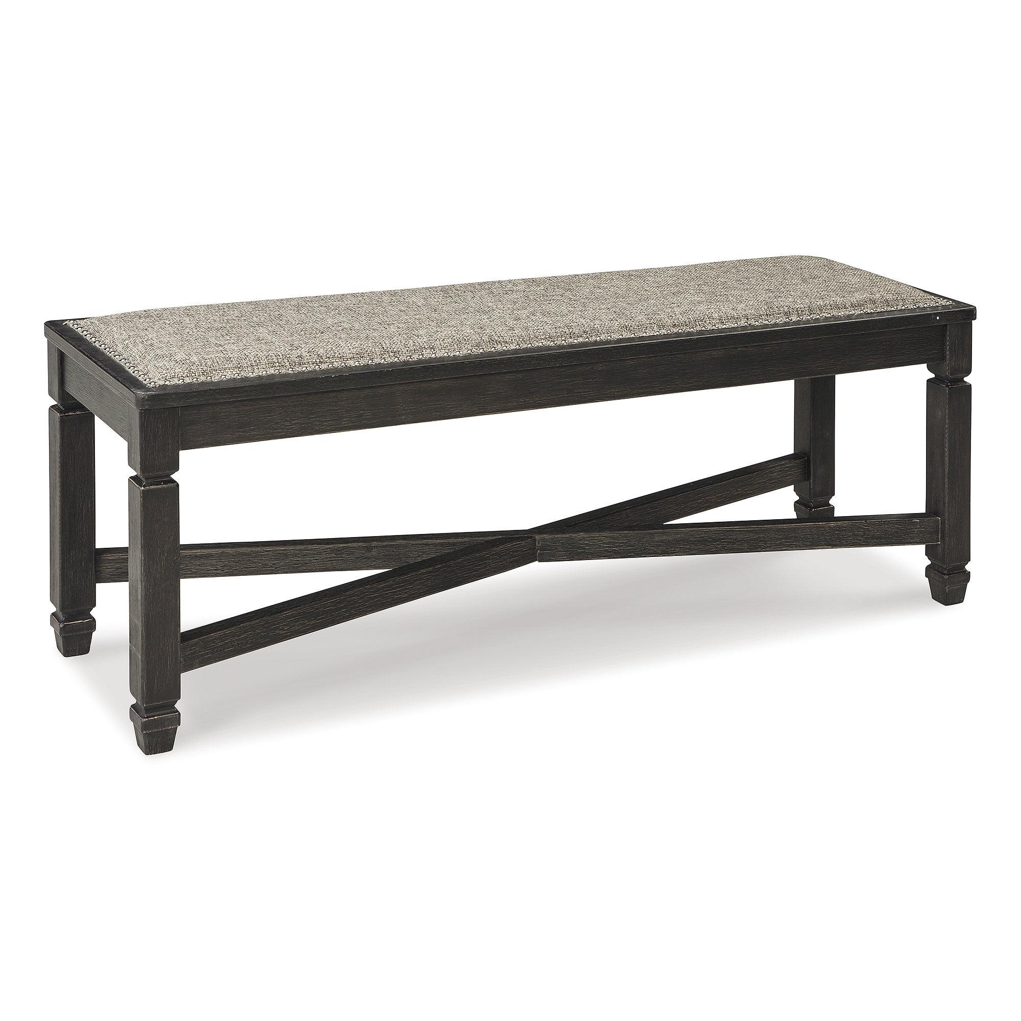 Tyler Creek 50" Black Textured Upholstered Dining Bench