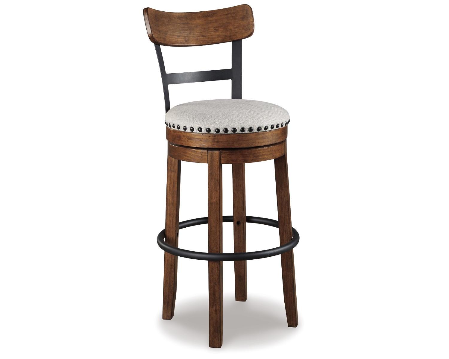 Rustic Brown 43" Industrial Swivel Barstool with Metal Base