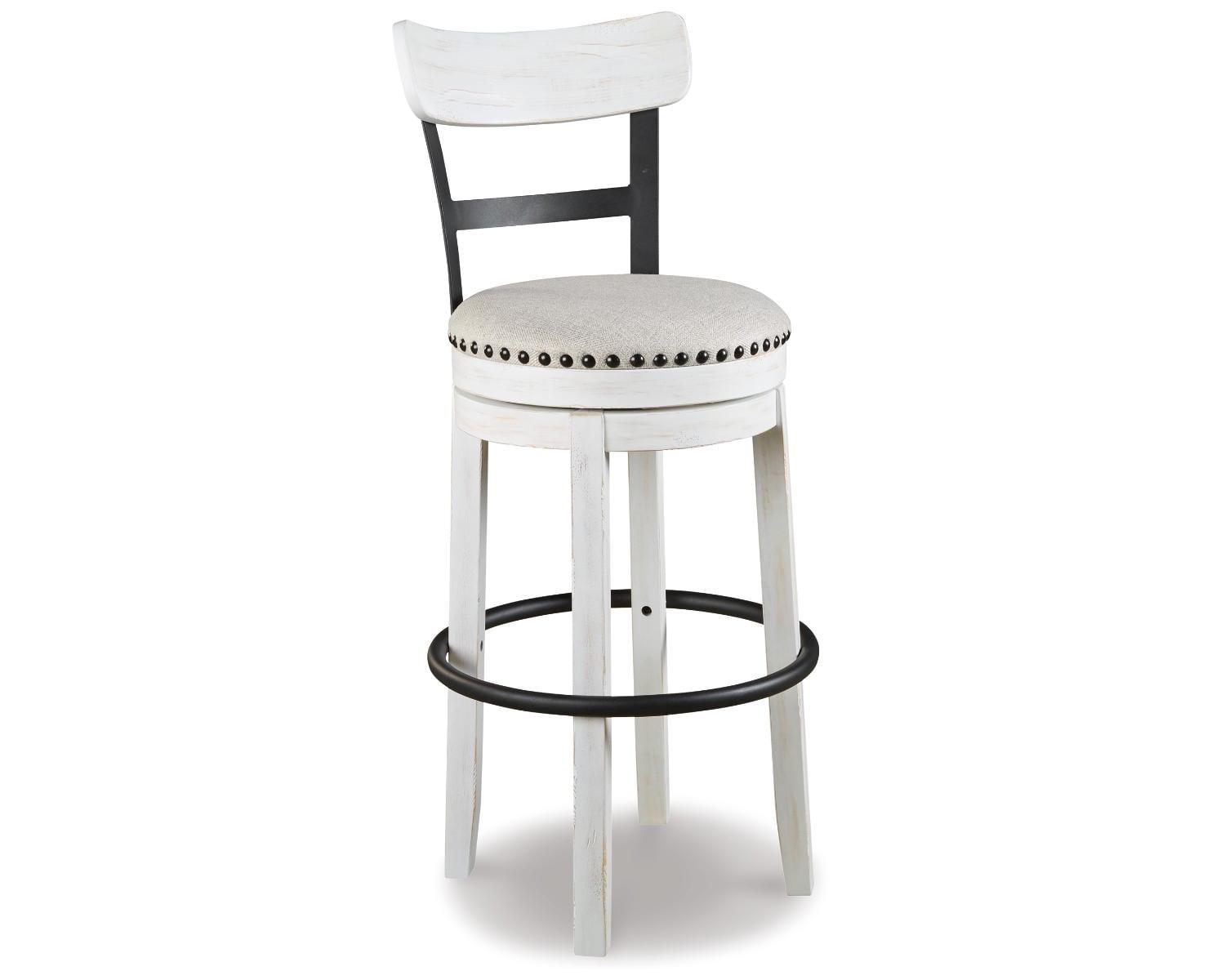 Gracie Oaks Design by Ashley Valebeck Modern Swivel Counter Height Barstool, Whitewash
