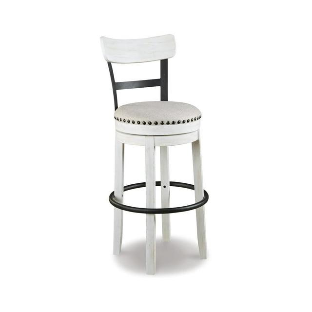 Gracie Oaks Design by Ashley Valebeck Modern Swivel Counter Height Barstool, Whitewash