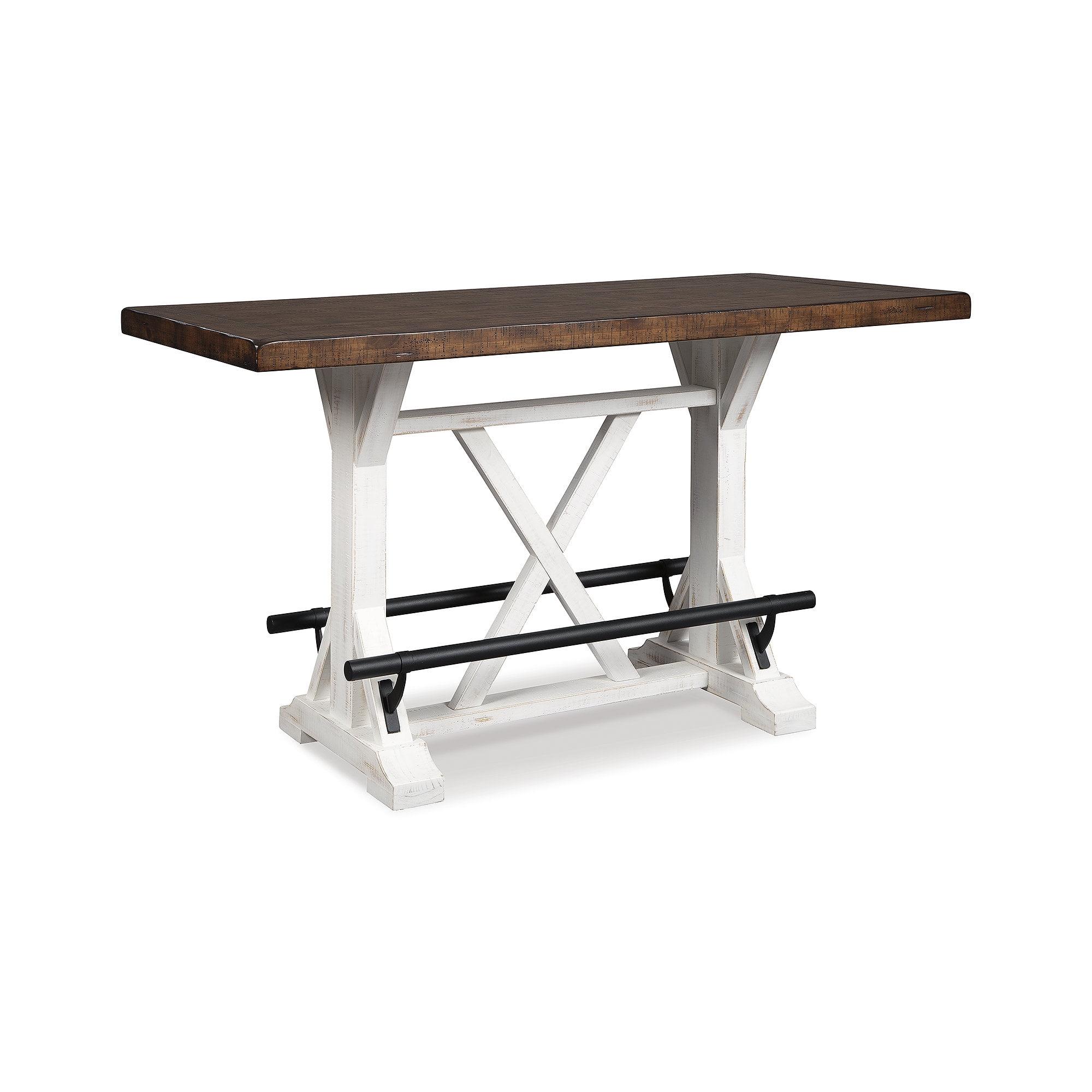 Valebeck Brown and White Reclaimed Wood Counter Height Table