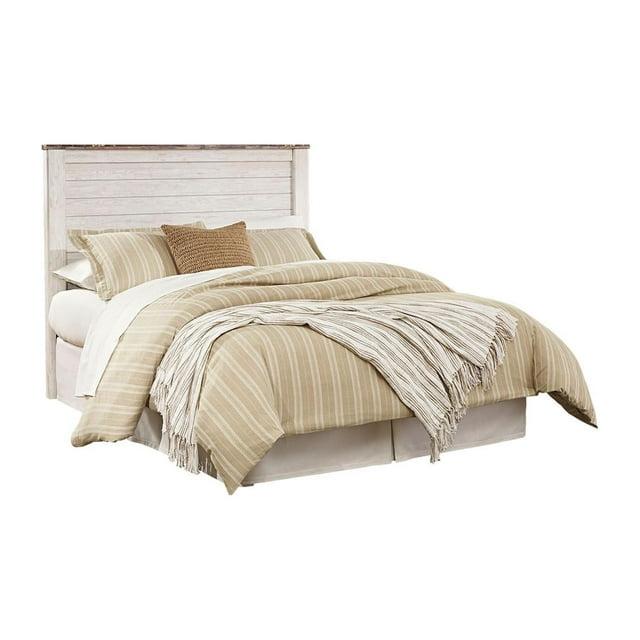 Queen Willowton Panel Headboard Whitewash - Signature Design by Ashley: Faux Wood Laminate, Bed Frame Mounted