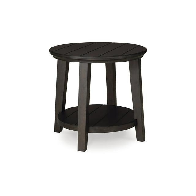 Signature Design by Ashley Celamar Modern Farmhouse End Table with Lower Shelf, Dark Brown
