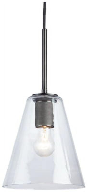 Collbrook 8.75'' Clear Glass & Black Finish Contemporary Pendant Light