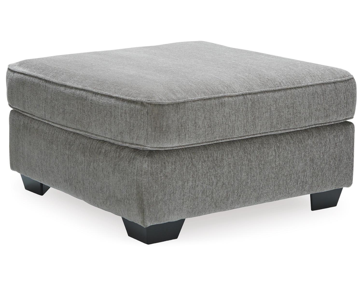 Altari Gray Chenille Oversized Accent Ottoman