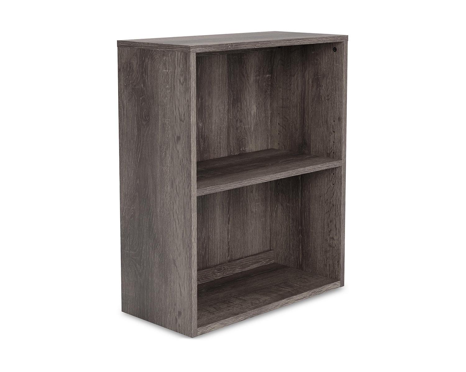 Transitional 30" Weathered Oak Grain Adjustable Bookcase