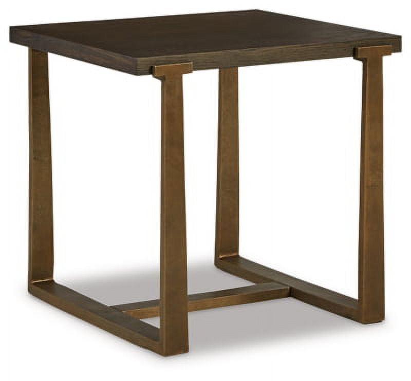 Balintmore Contemporary 22" Rectangular End Table in Brown and Gold