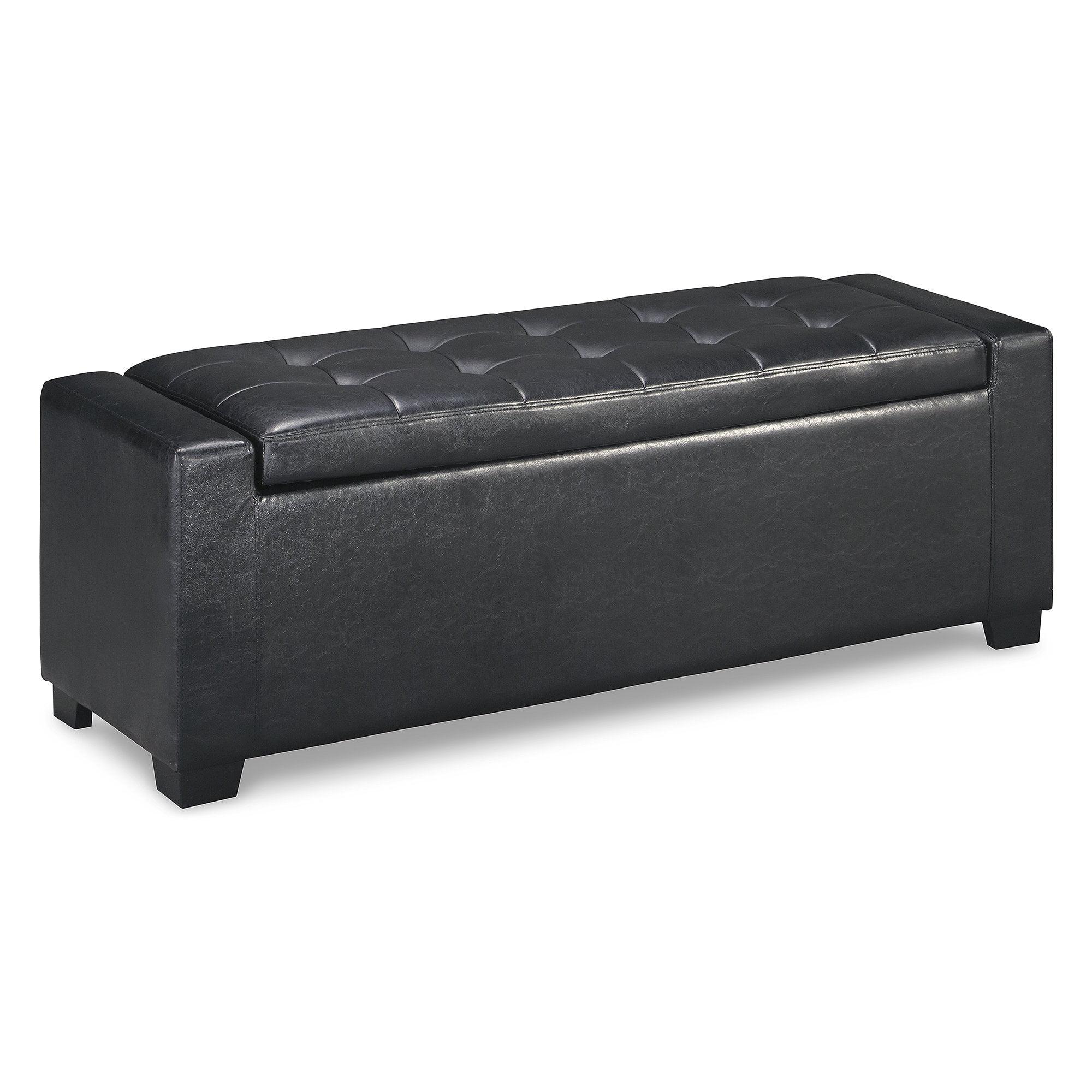 Signature Design by Ashley Contemporary Benches Upholstered Storage Bench  Black