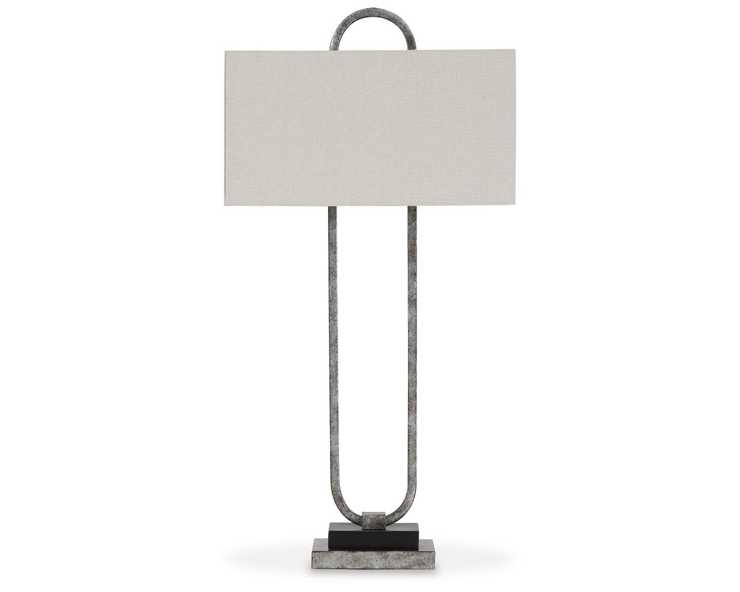 Signature Design by Ashley Contemporary Bennish Table Lamp Antique Silver Finish