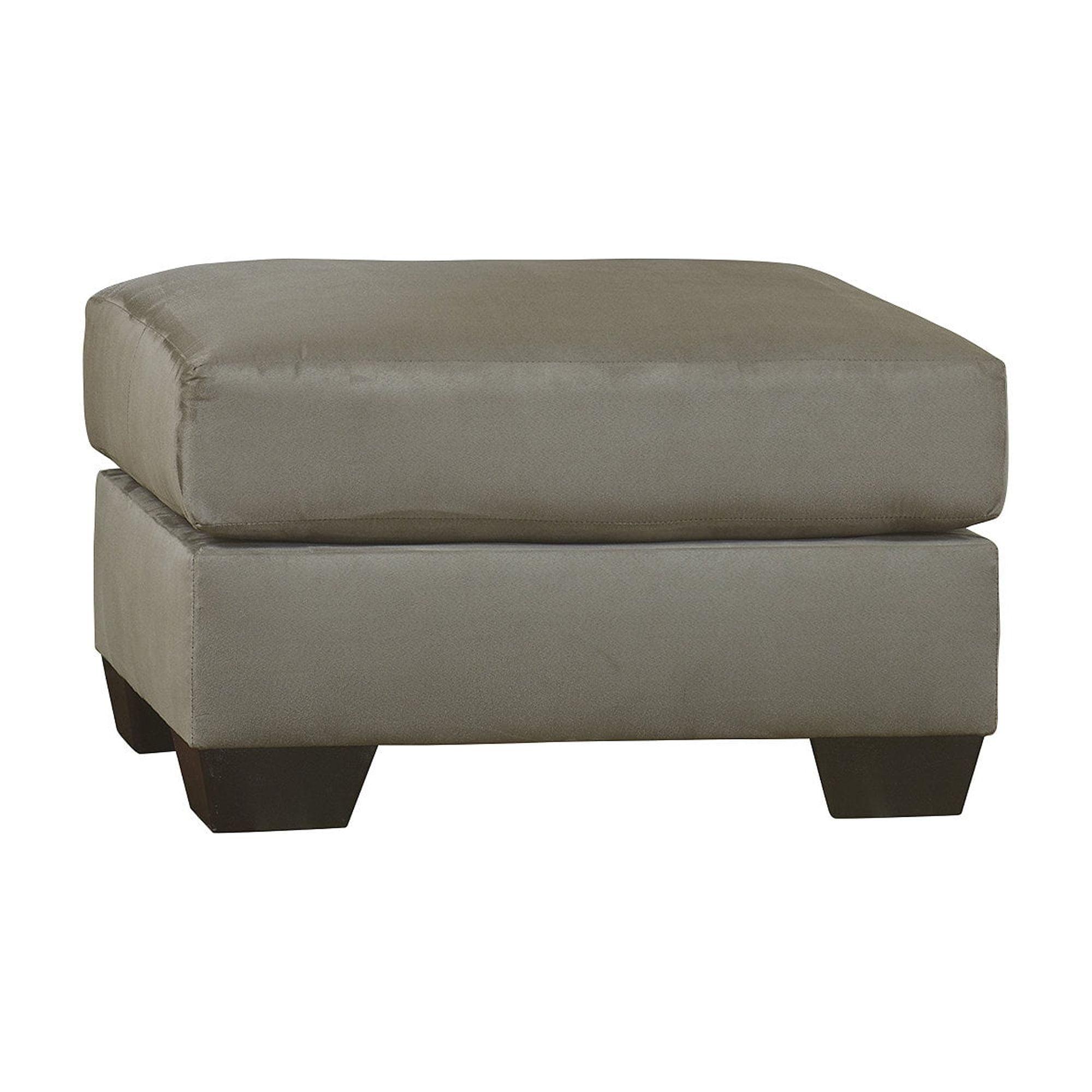 Signature Design by Ashley Contemporary Darcy Ottoman Microfiber Cobblestone