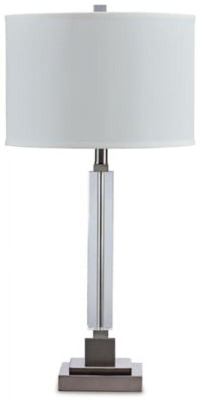 Deccalen Silver Crystal Table Lamp with White Shade