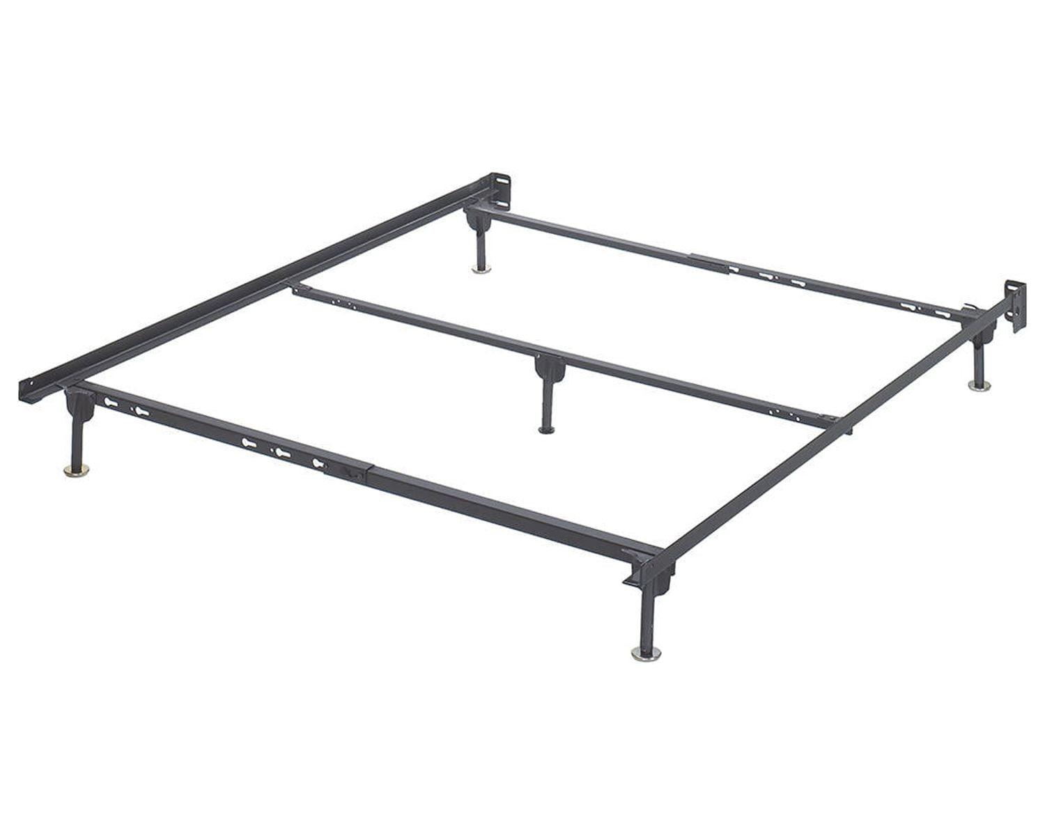 Queen Black Metal Frame with Headboard Attachment