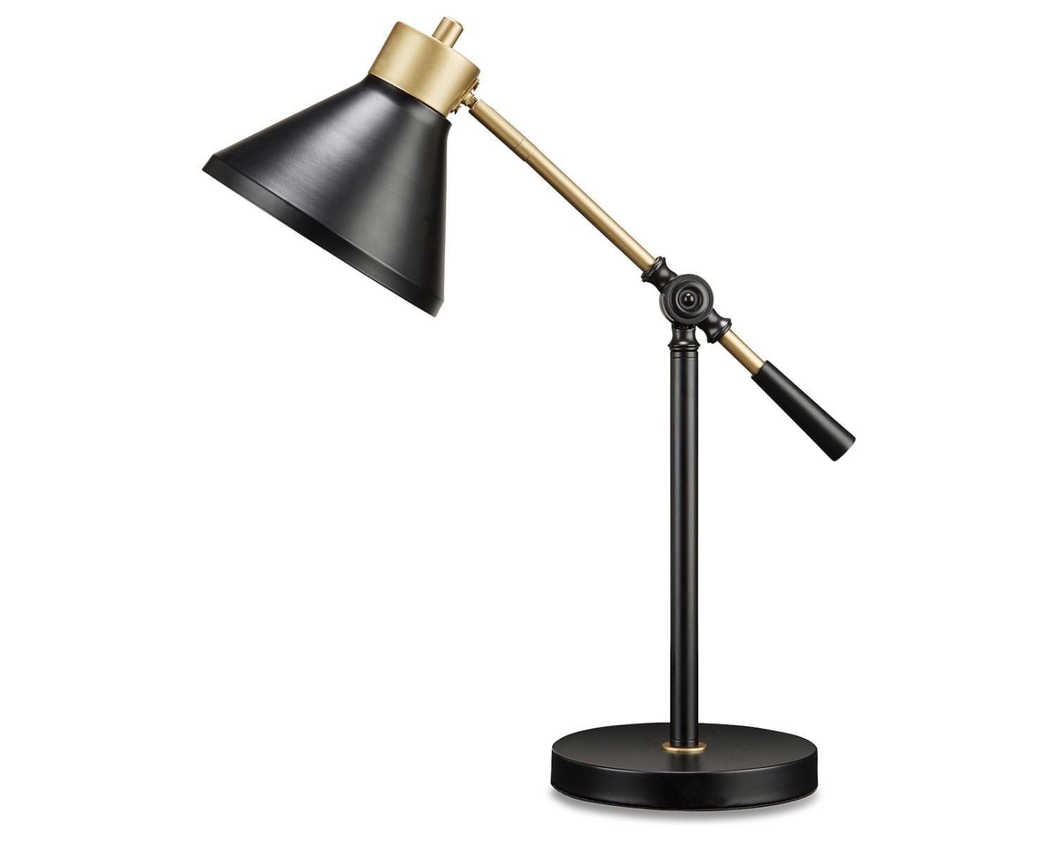 Adjustable Black and Gold Metal Desk Lamp