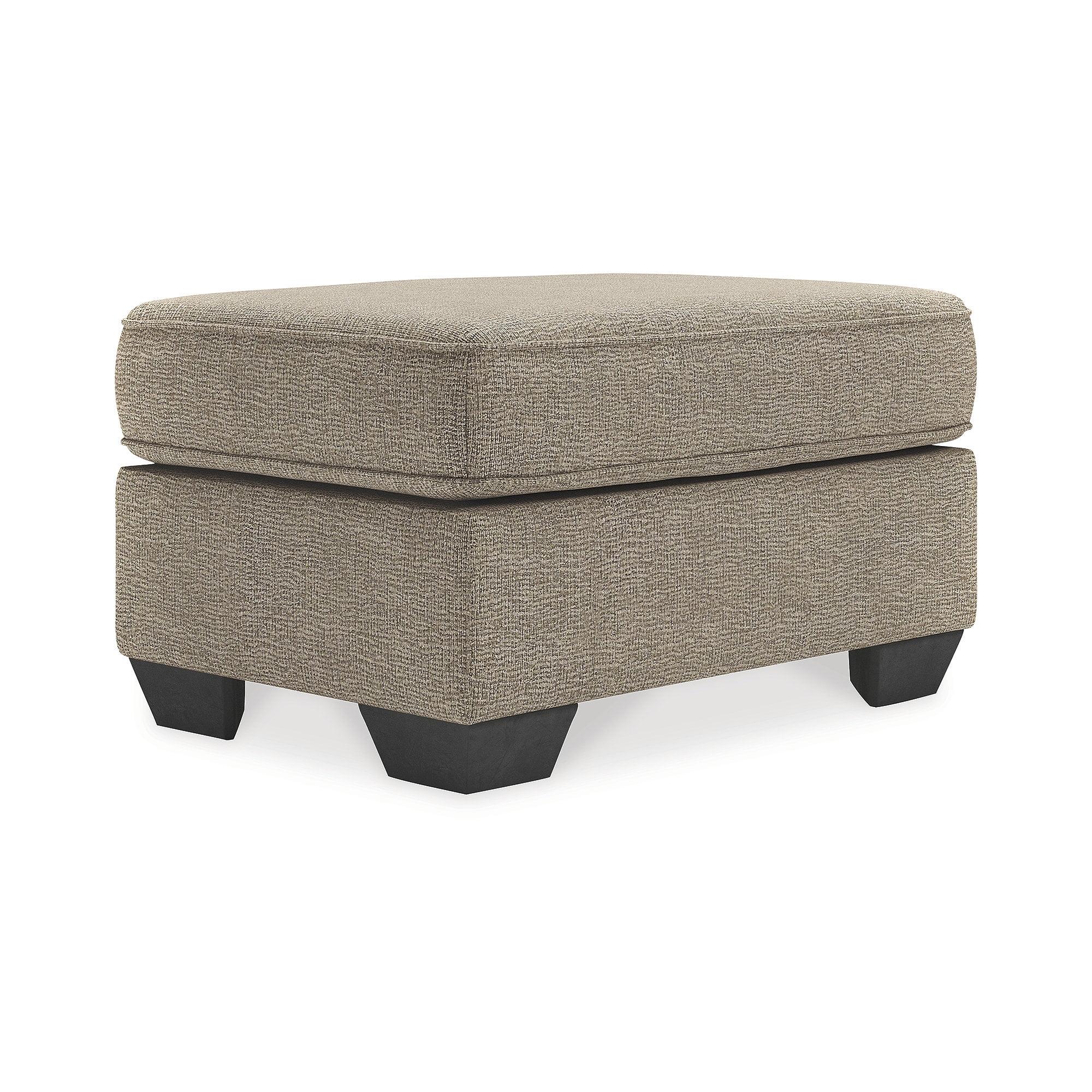 Signature Design by Ashley Contemporary Greaves Ottoman Chenille Driftwood