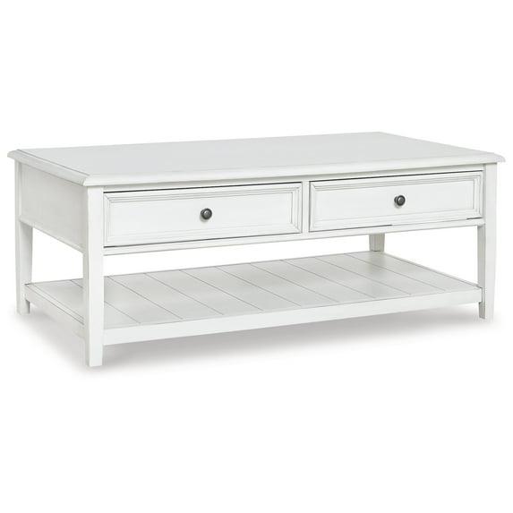 Signature Design by Ashley Contemporary Kanwyn Coffee Table, Whitewash