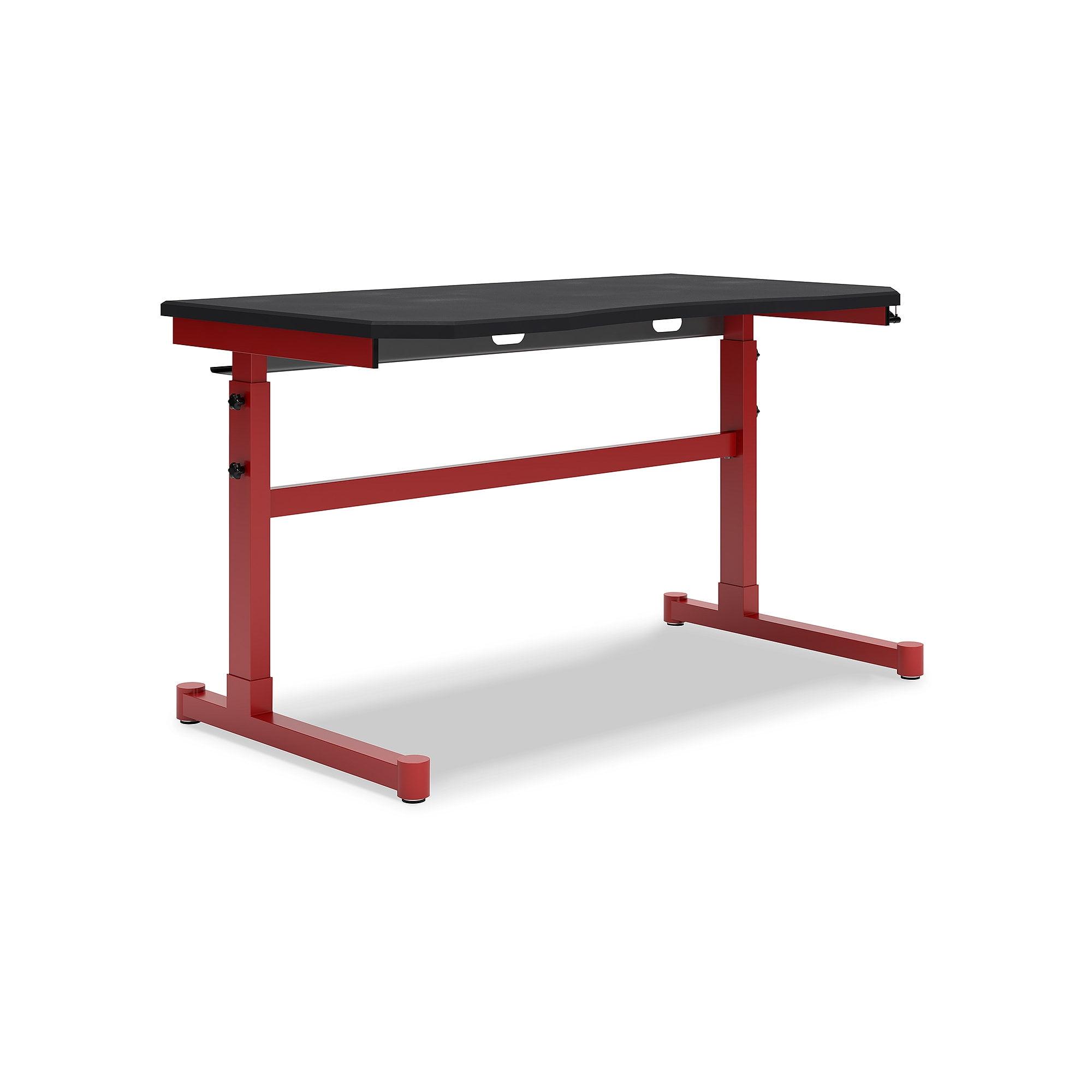 Signature Design by Ashley Contemporary Lynxtyn Adjustable Height Home Office Desk, Red/Black