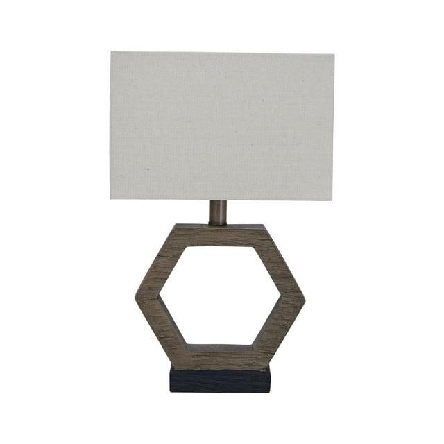 Marilu Table Lamp Gray/Brown - Signature Design by Ashley: Hexagonal Base, Polyester Shade, UL Listed
