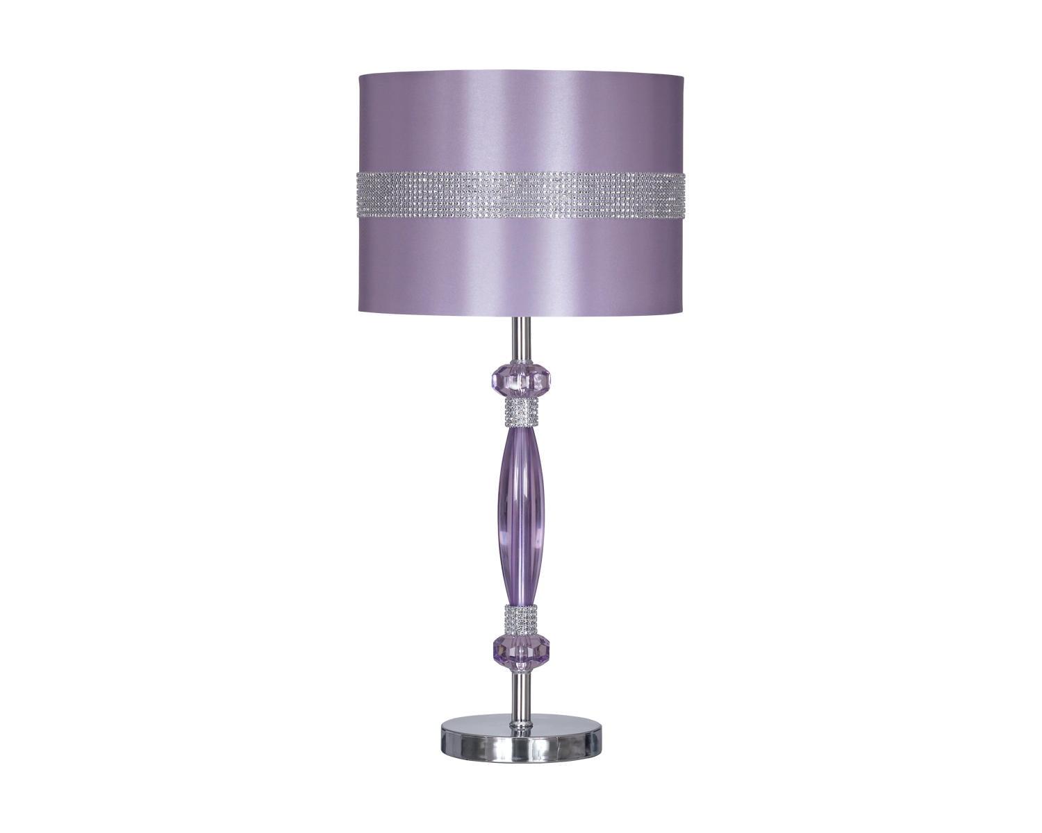 Nyssa 24" Purple and Silver Table Lamp with Rhinestone Accents