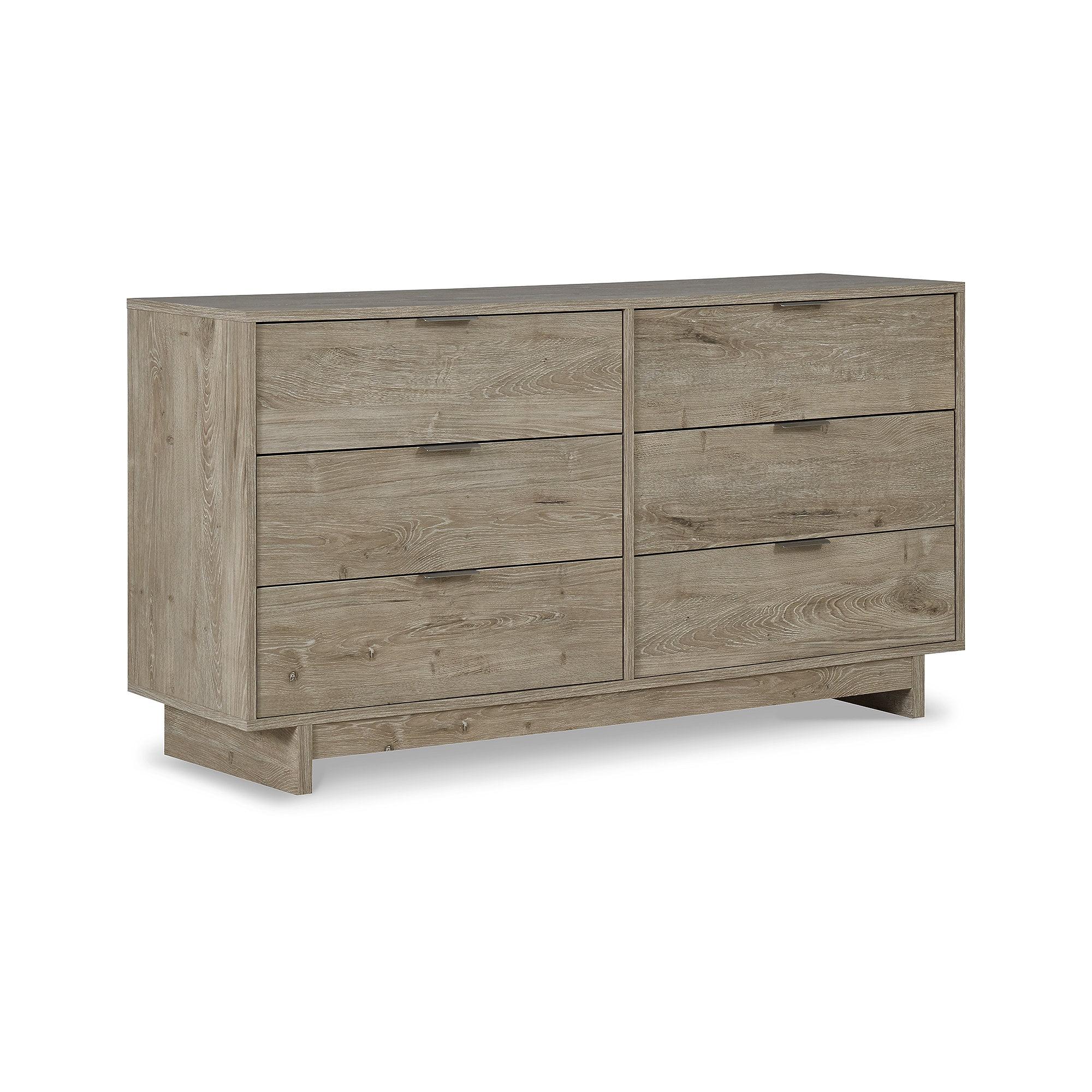 Signature Design by Ashley Contemporary Oliah 6 Drawer Dresser, Natural