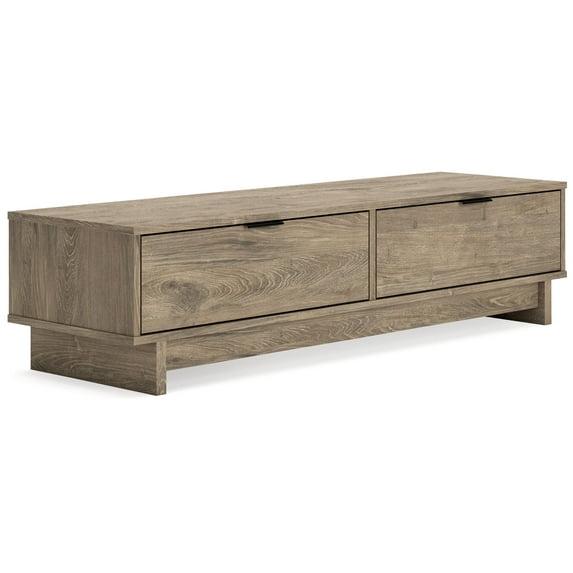 Signature Design by Ashley Contemporary Oliah Storage Bench Natural