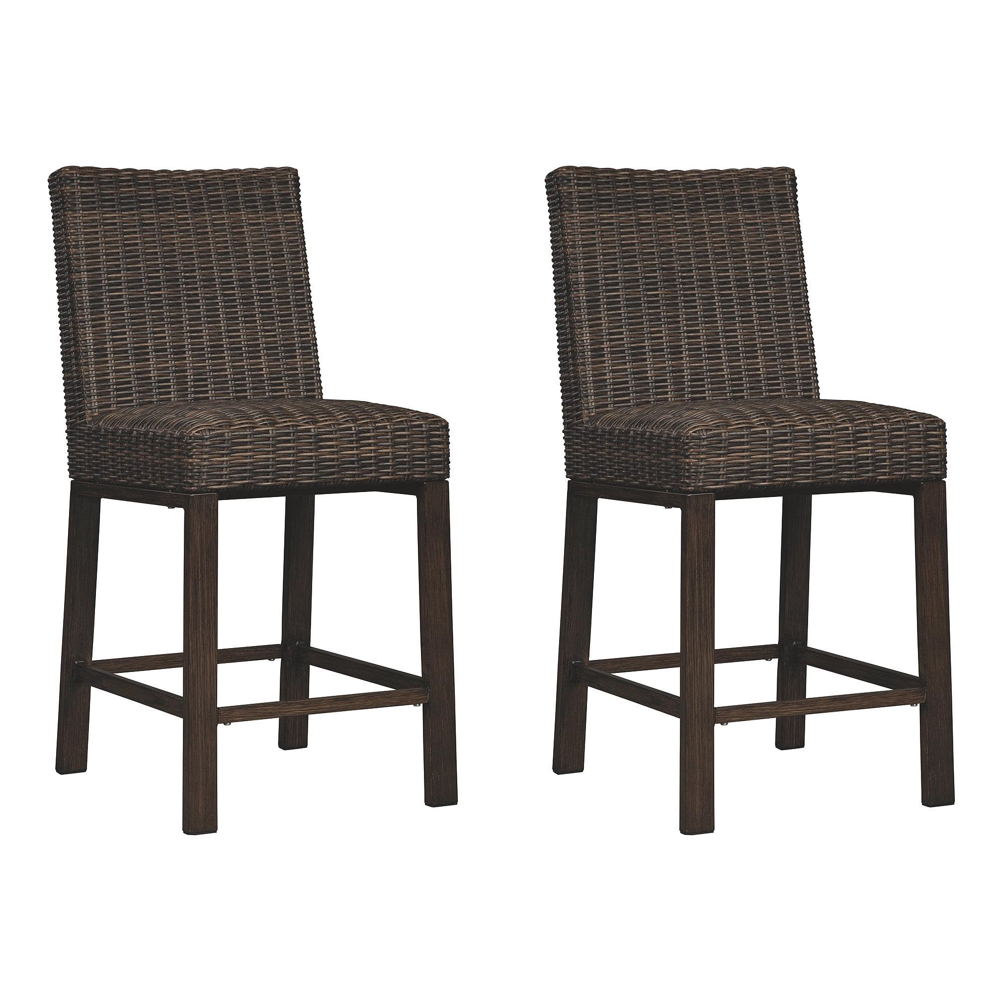 Signature Design by Ashley Contemporary Paradise Trail Bar Stool, Set of 2, Brown