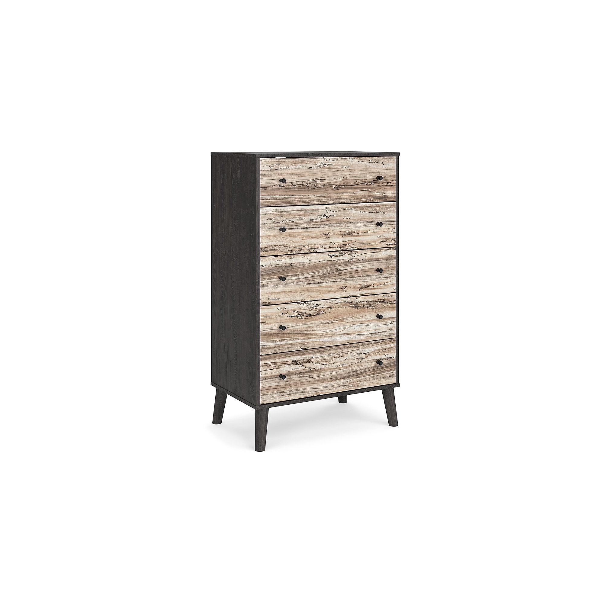 Piperton Two-Tone 5-Drawer Chest with Charcoal and Sugarberry Finish