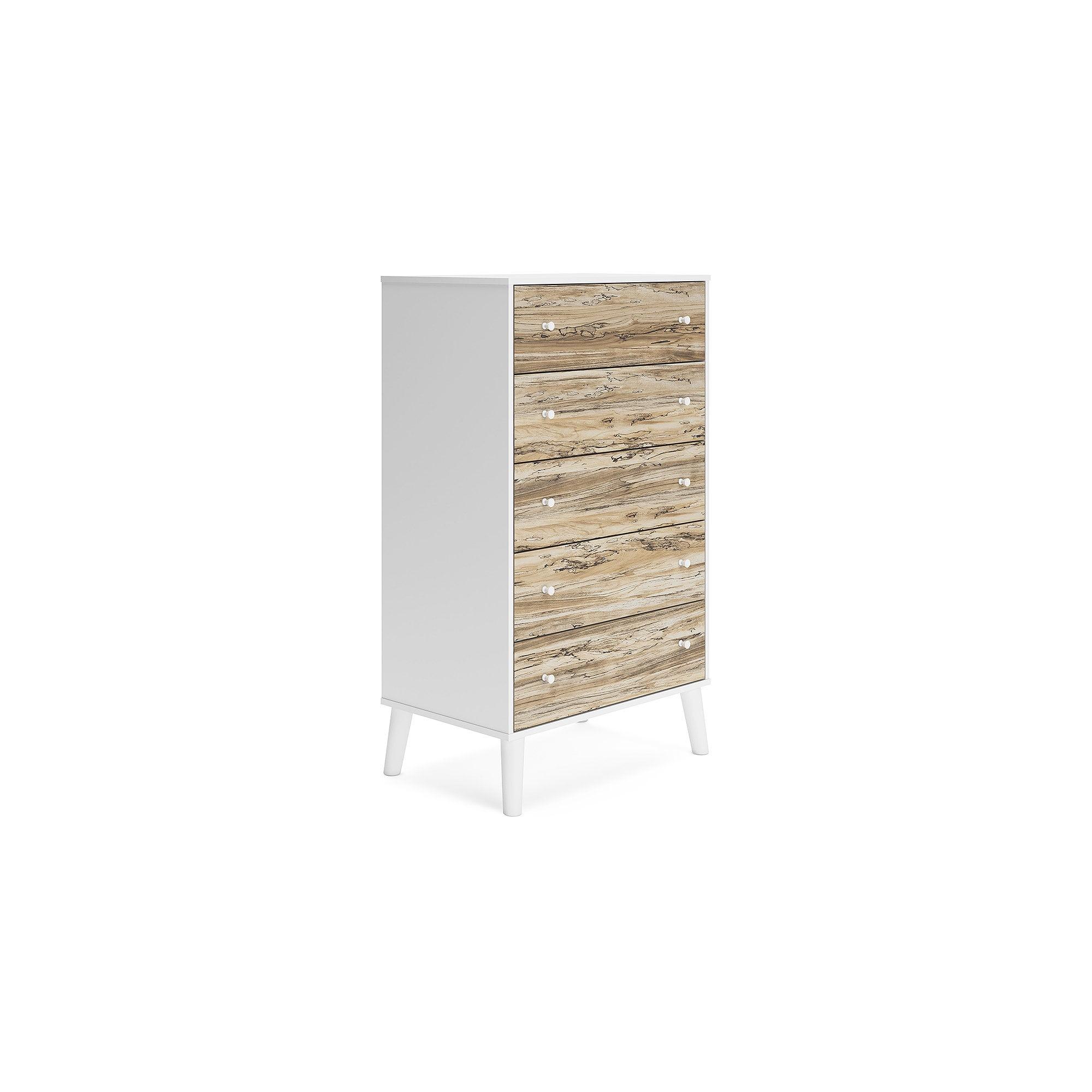 Signature Design by Ashley Contemporary Piperton Chest of Drawers, Two-tone Brown/White