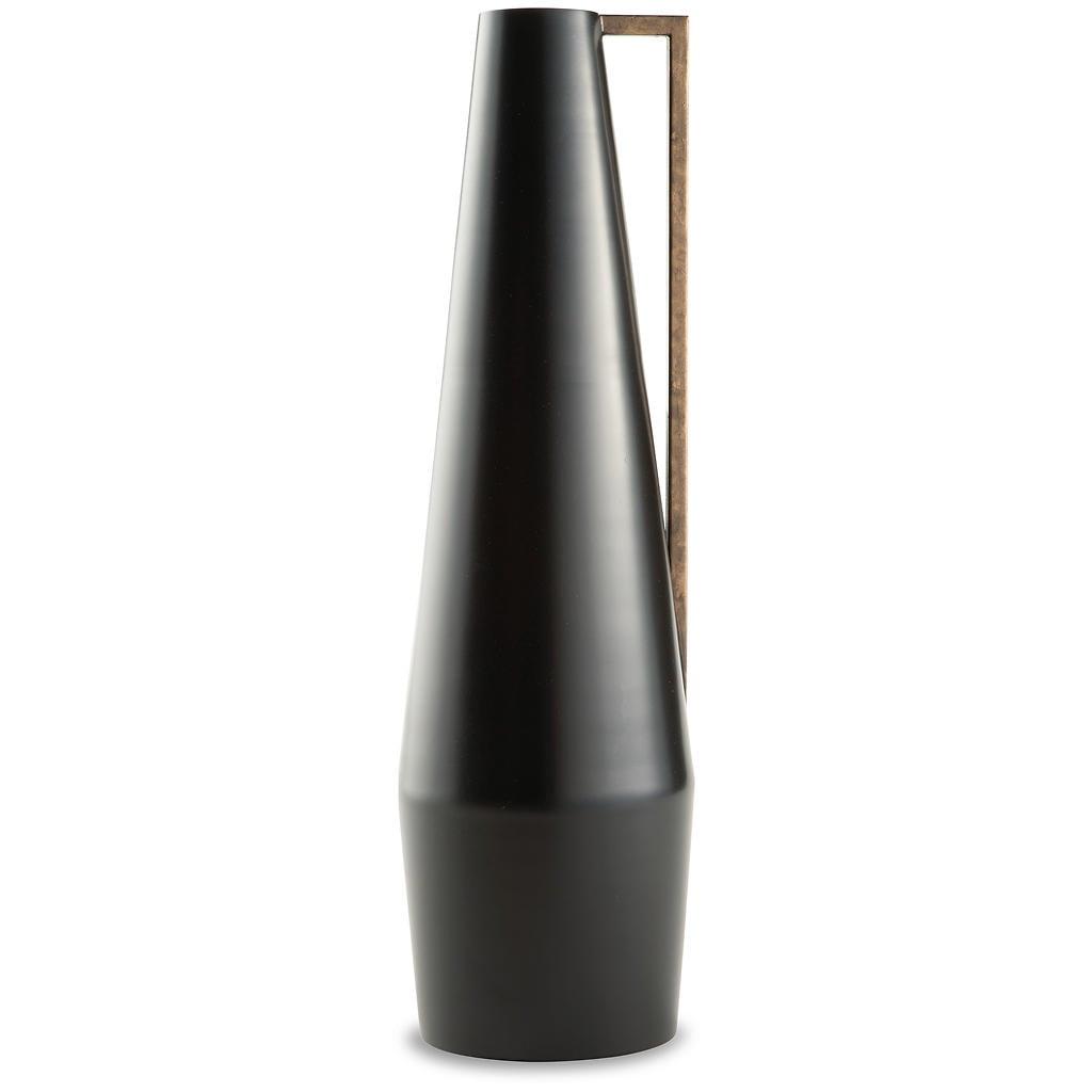 Black and Gold Tall Metal Contemporary Vase