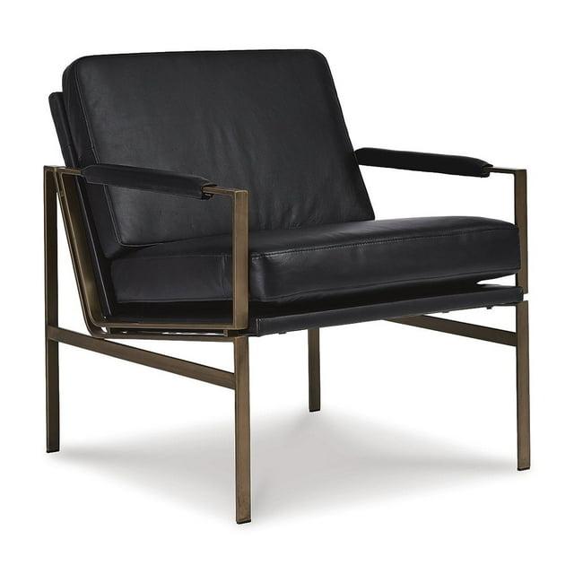 Signature Design by Ashley Contemporary Puckman Accent Chair  Black