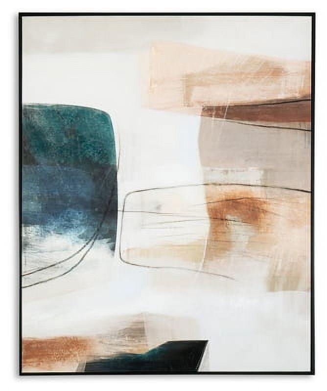 Reedford Abstract Blue Brown White Modern Wall Art