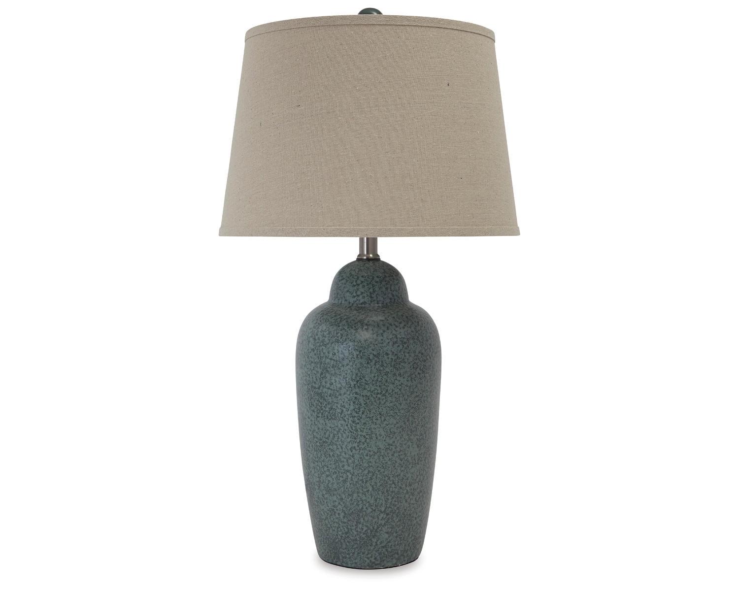 Saher Ceramic Table Lamp Green - Signature Design by Ashley: Two-Tone Glazed, Textured Shade, 150W, UL Listed