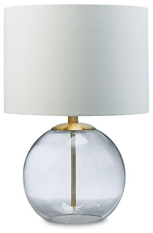 Signature Design by Ashley Samder Table Lamp Clear/Brass: Elegant Lighting for Nightstands, 3-Way Switch