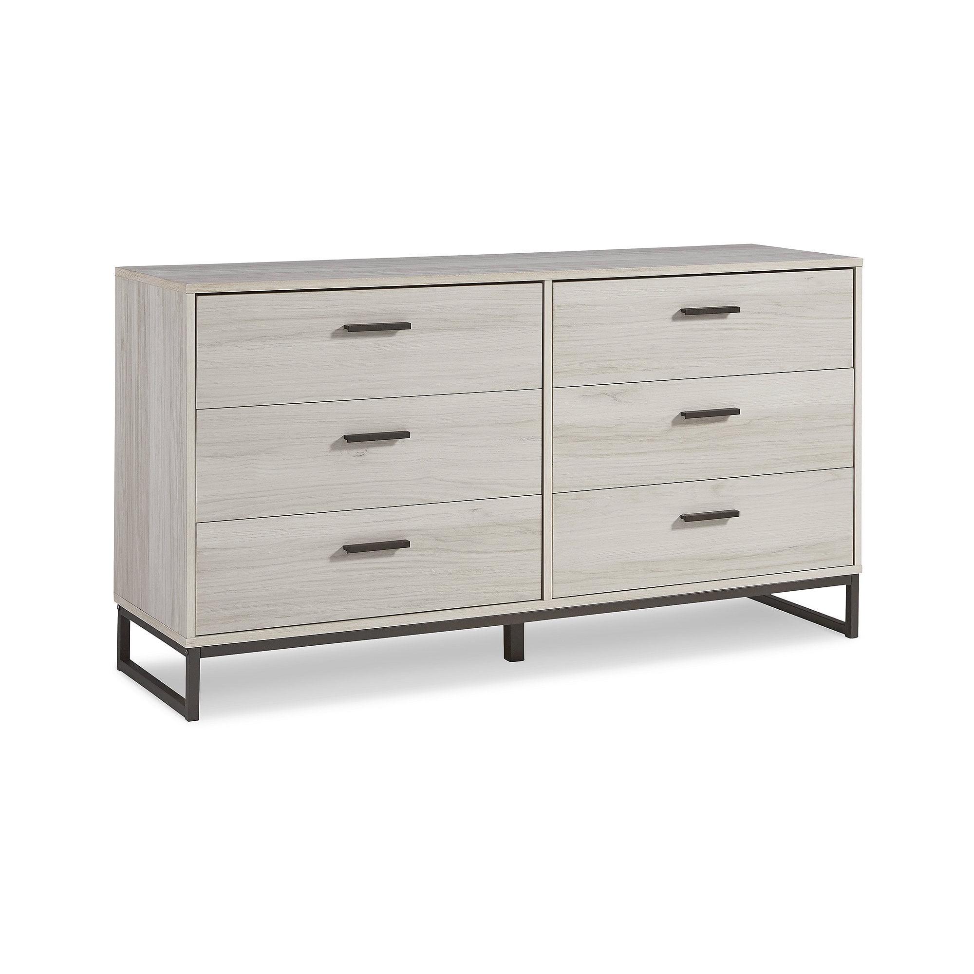 Signature Design by Ashley Contemporary Socalle 6 Drawer Dresser, Light Natural