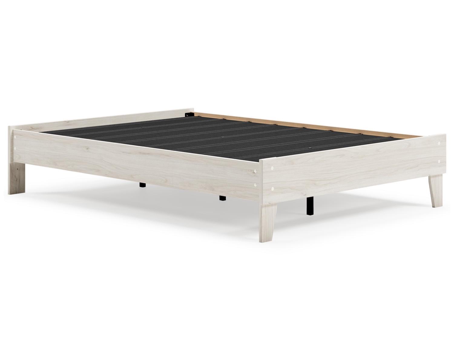 Light Natural Wood Full Platform Bed with Headboard