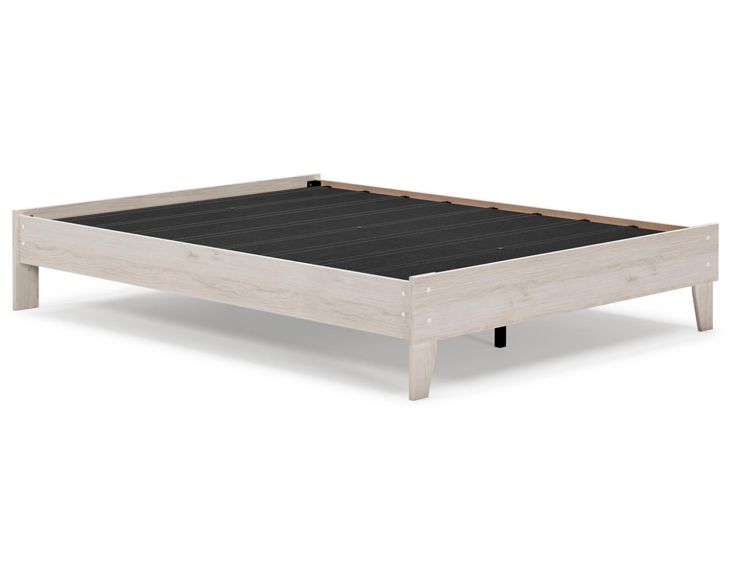 Socalle Queen Platform Bed with Clean Lines and Oak Grain Finish