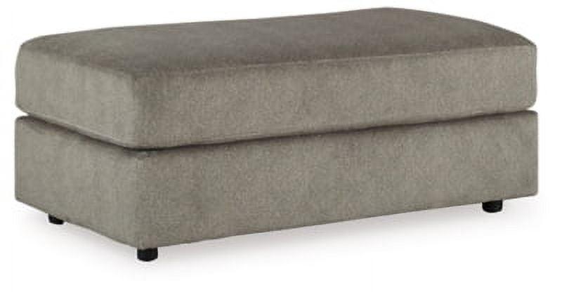 Gray Microfiber Velvet Oversized Accent Ottoman with Metal Frame