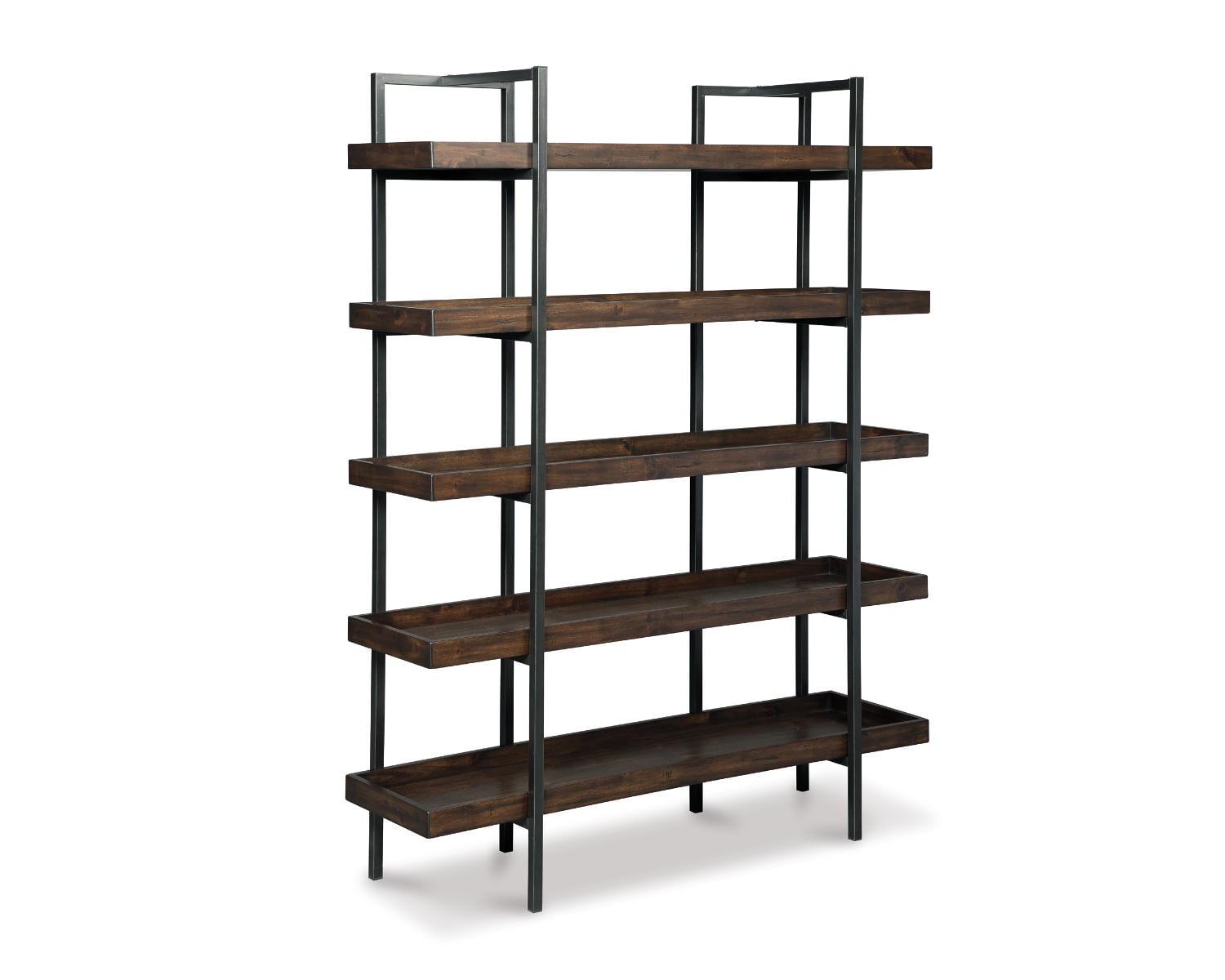 Starmore Industrial Brown Acacia and Steel Bookcase