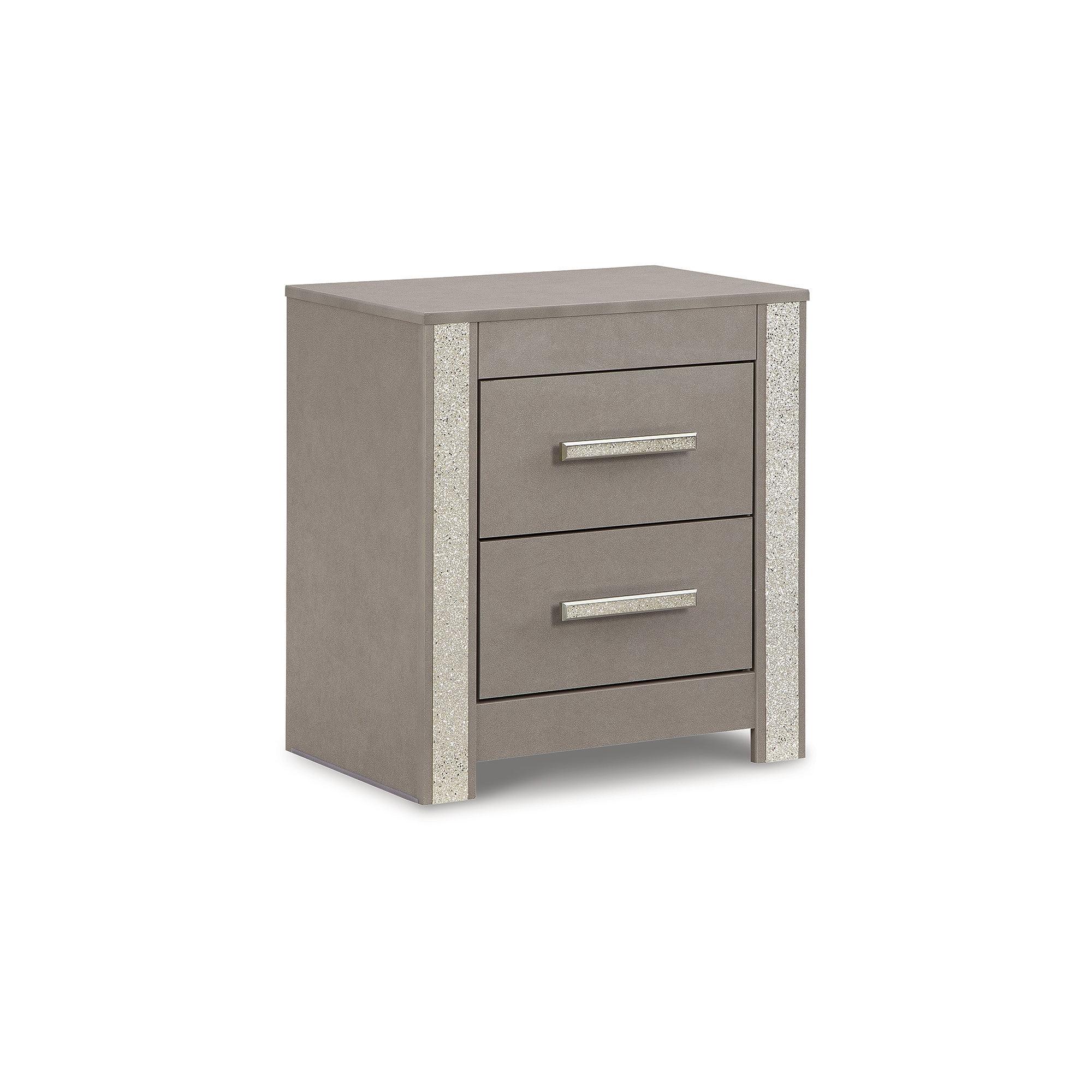 Signature Design by Ashley Contemporary Surancha 2 Drawer Nightstand, Gray