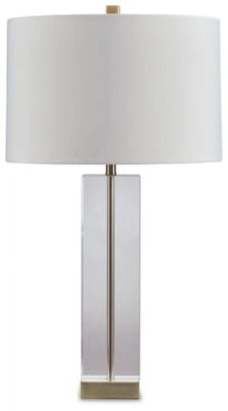 Teelsen 28" Crystal and Gold Table Lamp with White Shade