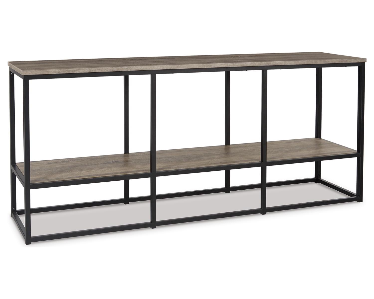 Signature Design by Ashley Contemporary Wadeworth 65" TV Stand  Brown/Black